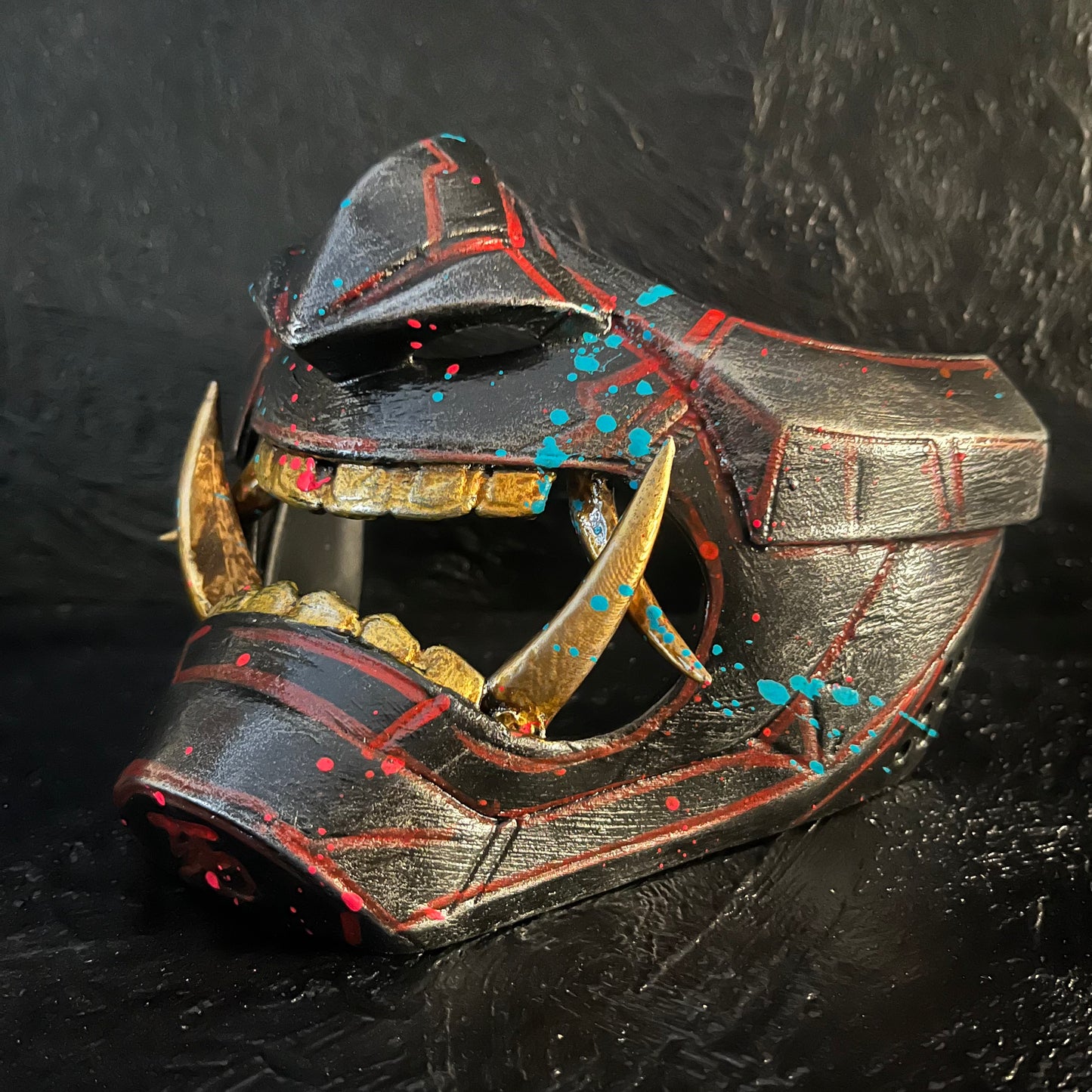 ANIME - Splattered Cyber Oni Mask