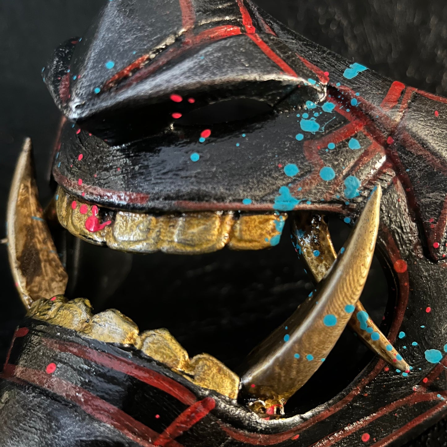 ANIME - Splattered Cyber Oni Mask