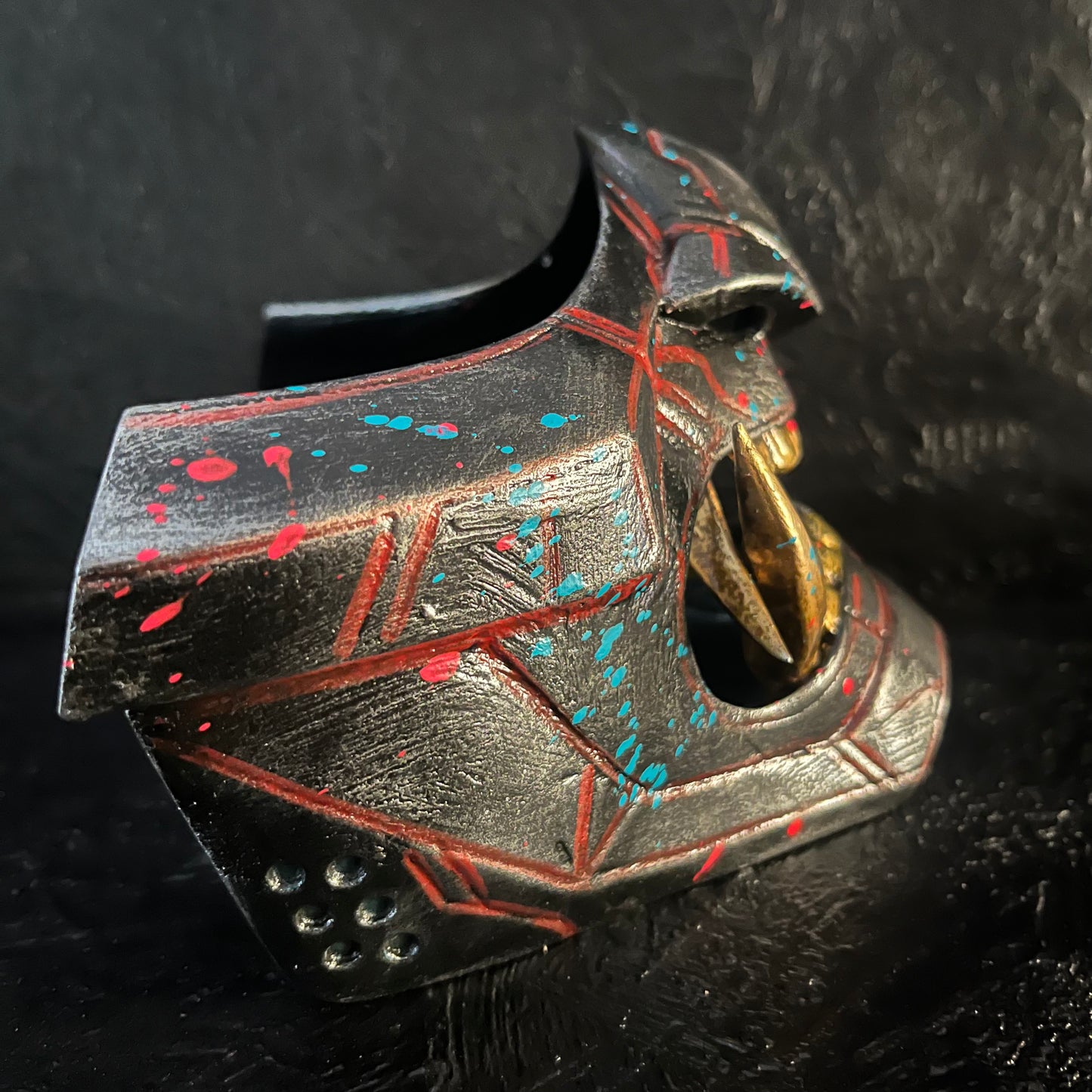 ANIME - Splattered Cyber Oni Mask